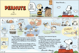 Image result for last original Sunday "Peanuts" comic strip