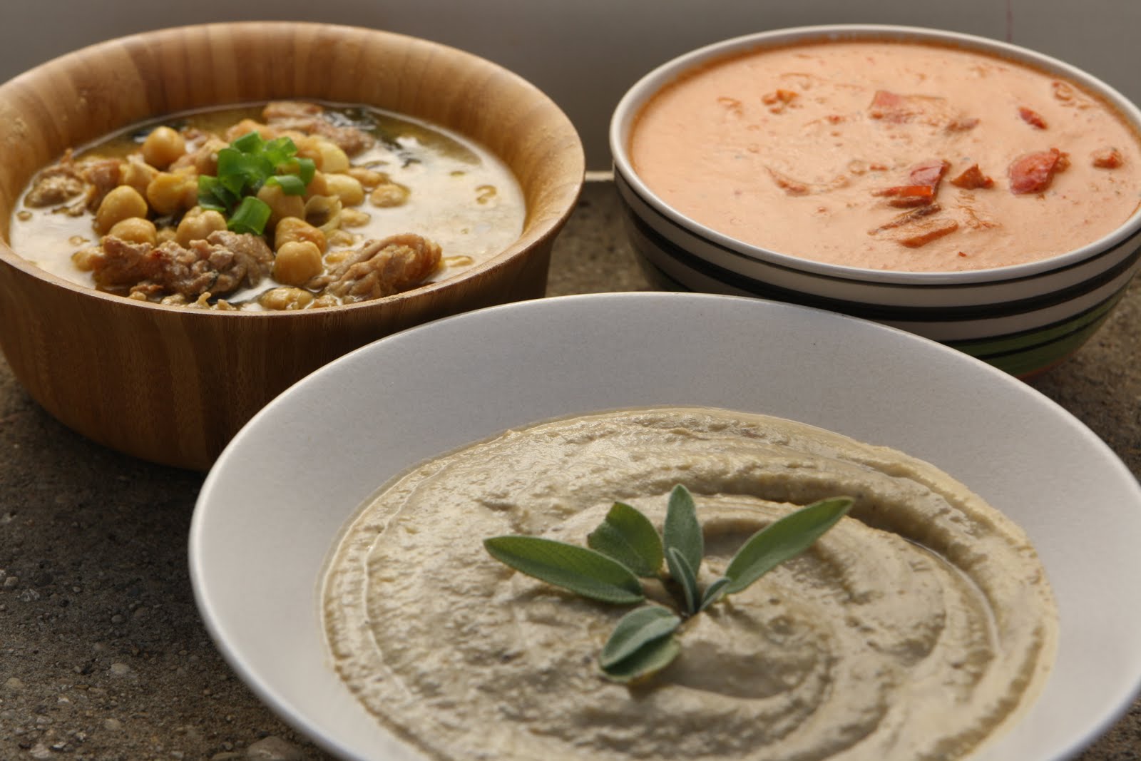 three hummus soups seriously soupy back left turkey and chickpea stew