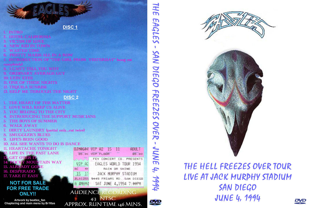 DVD Concert TH Power By Deer 5001: The Eagles - "San Diego Freezes Over