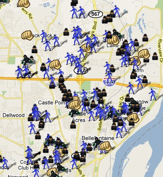 St Louis County Crime Map--Thefts and Burglaries | SpotCrime - The Public&#39;s Crime Map