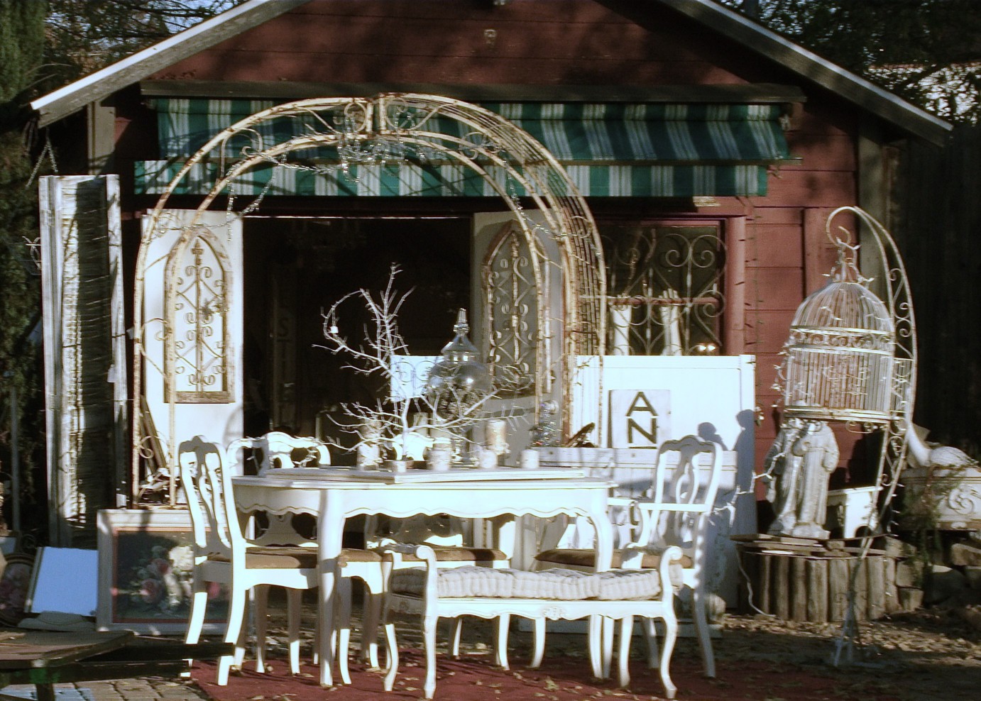 Red Shed French Antiques, European Flea Market Tours Winter White