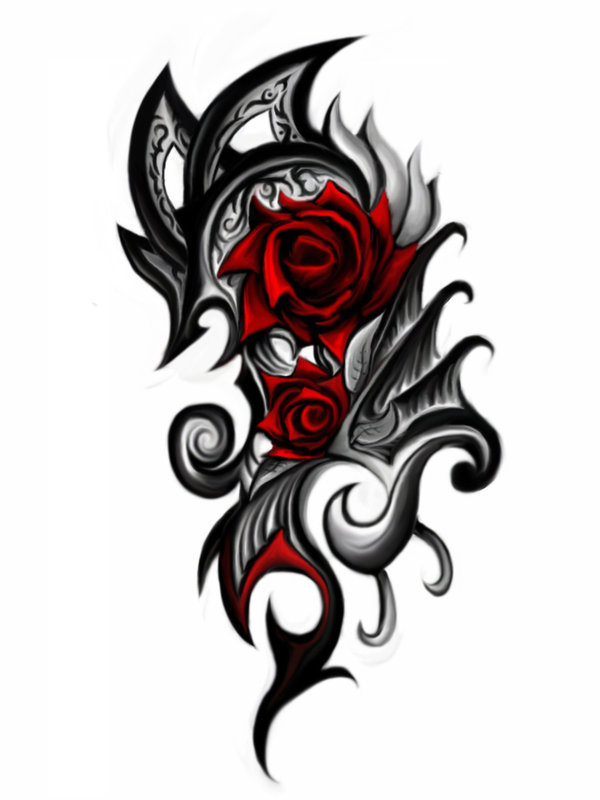 tribal rose tattoo designs. Rose Tattoo Designs
