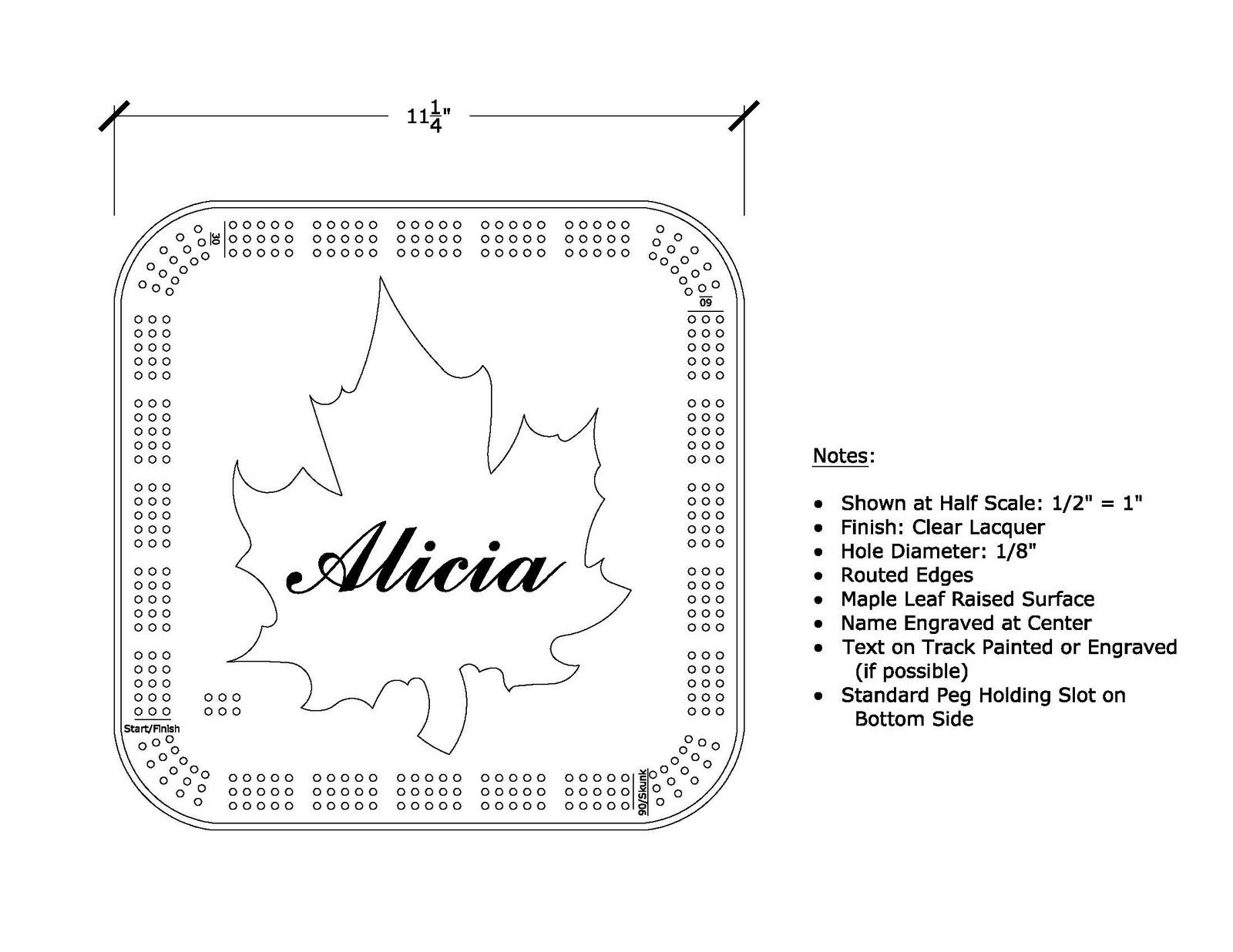 Printable Cribbage Board Template DocTemplates