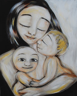 custom mother child painting by KmBerggren