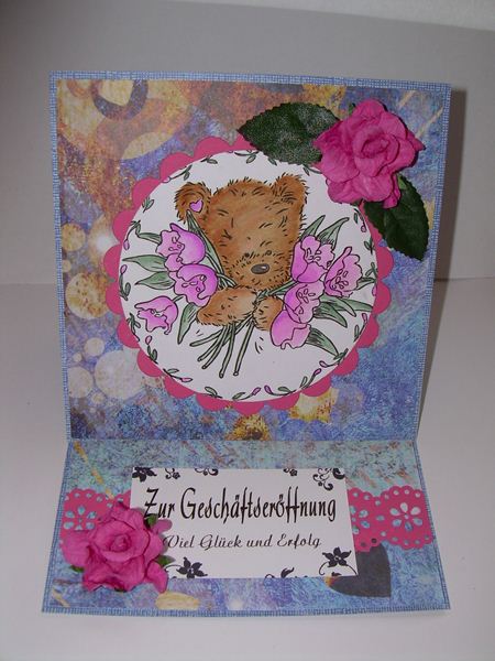 Bastelfalter von Beckburgia: Karte zur Geschäftseröffnung