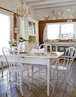 decoración mesa blanca de cocina