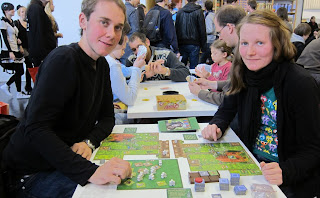 Essen Spiel 2010 - Day 3 Lisa & Sebastian playing Zooloretto