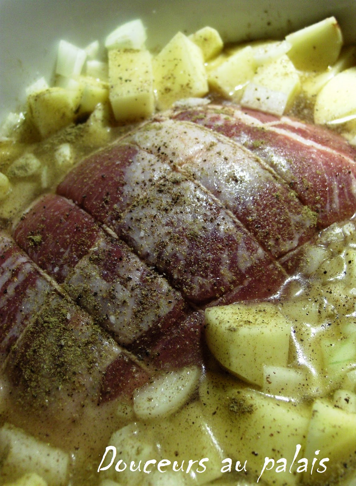 Douceurs au palais Rôti de porc et ses patates jaunes (mijoteuse)