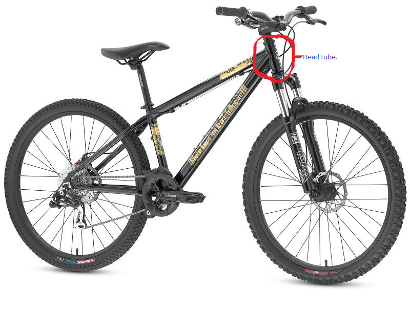 head tube on a bike
