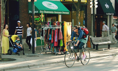 Bicyclist in Madison, Wisconsin