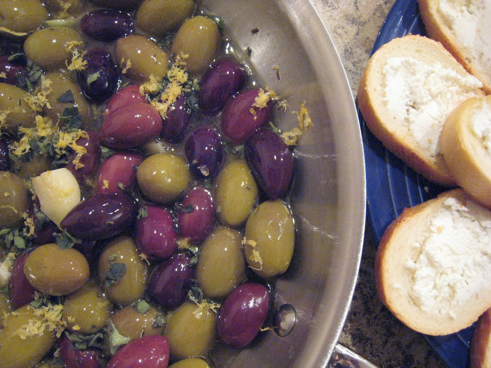 OilCured Olives Baked with White Wine and Garlic Apple A Day
