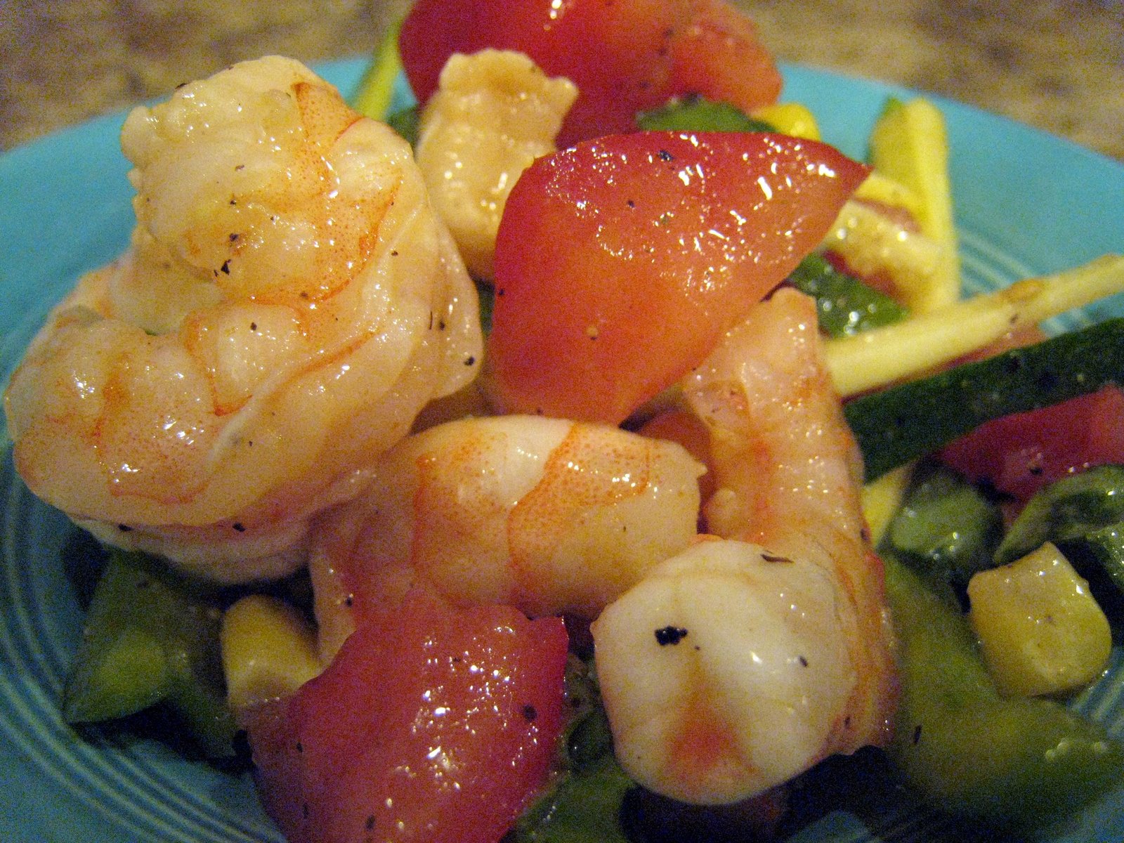 Summer Shrimp and Vegetable Toss with Basil Apple A Day