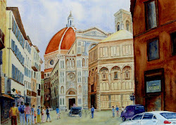florence painting watercolor duomo