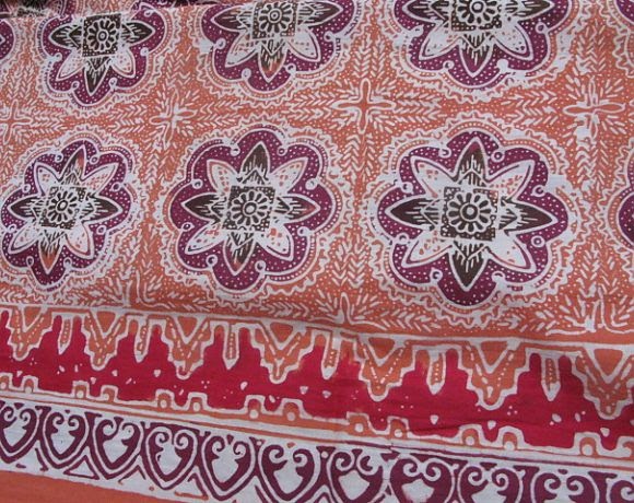 Batik Fabric Motif Pancaniti Banten Orange