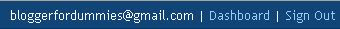 Blogger navbar, not logged into Blogger account