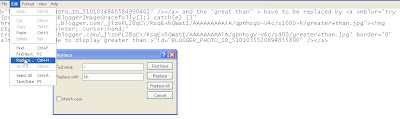 use Notepad to replace special HTML tags with special code to display them on the web