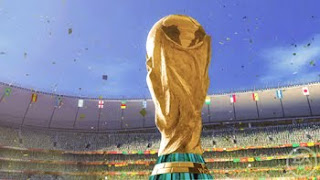 world cup trophy in south african stadium