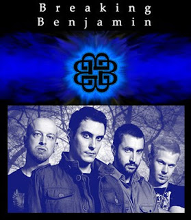 breaking benjamin below their logo image in blue