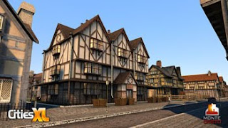 old england tudor building with oak beams