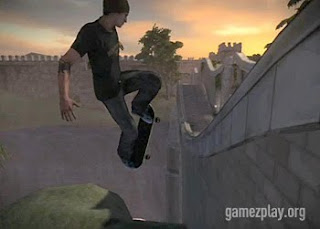 skateboarding player on great wall of china video game