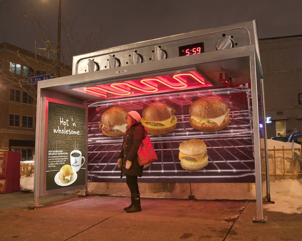 Best Creative Ads 'Oven Bus Shelter' Ad Is A Hot Idea