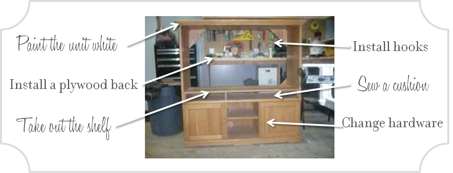 Finding My Aloha {DIY} Craigslist TV Stand to Custom Mudroom