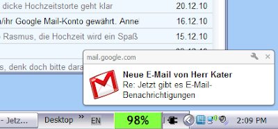 Beispiel Google Mail Desktop-Benachrichtigung