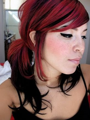 black and red hair short