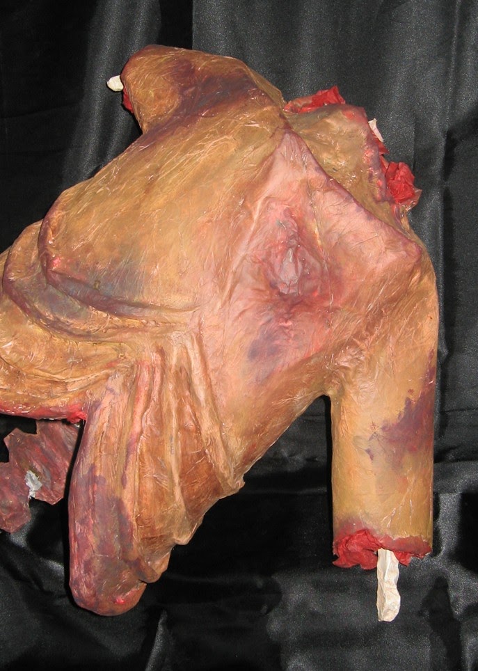 Crazy 4 Halloween! Paper Mache Halloween Props DIY Torn Torso Body