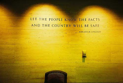 Quote from Lincoln engraved in stone wall