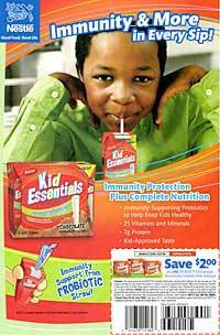 Ad for Kid Essentials drinks