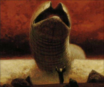 Artist's rendering of a giant sand worm
