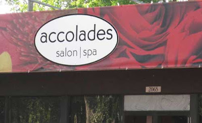 Oval sign for accolades spa | salon, simple but clean design