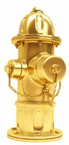 Gold-plated fire hydrant photo
