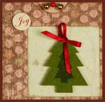 Handmade Christmas card with a pine tree on it