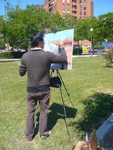 Nuestro compañero Carlos disfruto de la pintura al aire libre