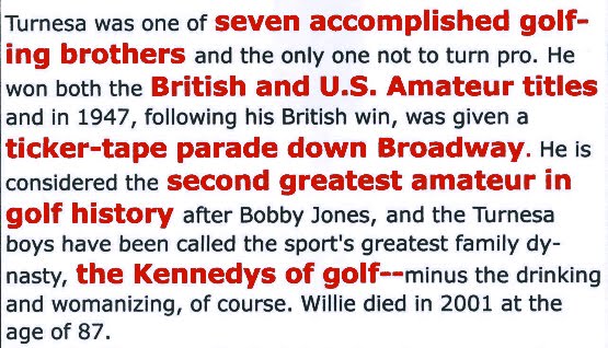 Willie Turnesa: The back story...