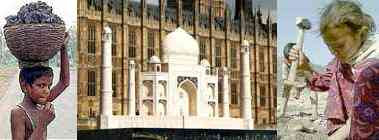 I.C. - Montage: Indian Child Labourers and Model of Taj Mahal outside the Houses of Parliament (2007)