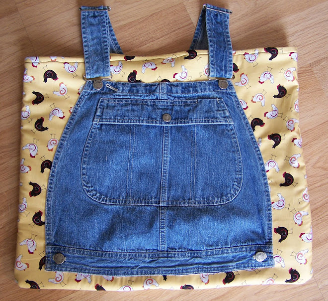 Rooster Lover Denim Bib Overall Jeans Tote Craft Bag