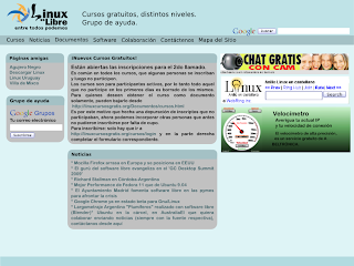 boceto del aspecto de la pagina principal del sitio Linux es Libre