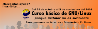 Banner para el curso básico de GNU/Linux, Porque instalar no es suficiente, dirigido a personas no técnicas.