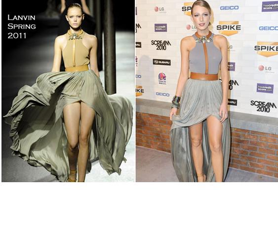 Blake Lively wore this amazing Lanvin knit dress to the Scream Awards in 