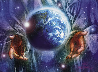 Beautiful image of Christ holding the earth(Globe) in his hands photo download religious images and Christian clipart pictures for free