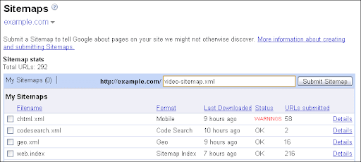 Sitemap Submission