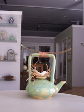 "Bird Nest Teapot", Ceramic, Copper, Wood & Fiber, by Yvon Dockter, 2009