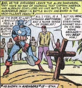 That's how cool Cap is...he buries his fallen foes