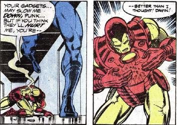 Iron Man--beaten by an industrial spy