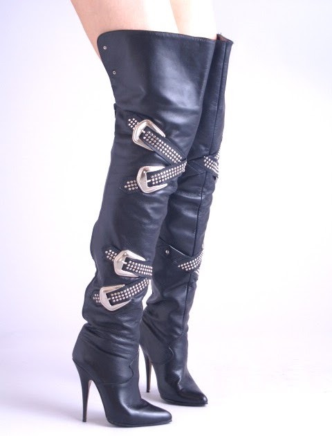 eBay Leather: Super sexy stiletto studded boots!