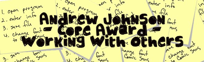 Andrew Johnson - Cope Award - Working With Others