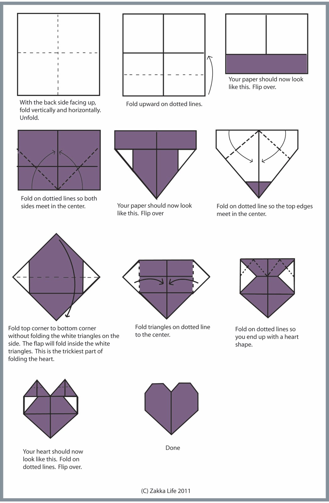 how to make an origami heart Origami heart collection - Step by Step ...